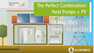 Figure showing a heat pump installation with PVs.
